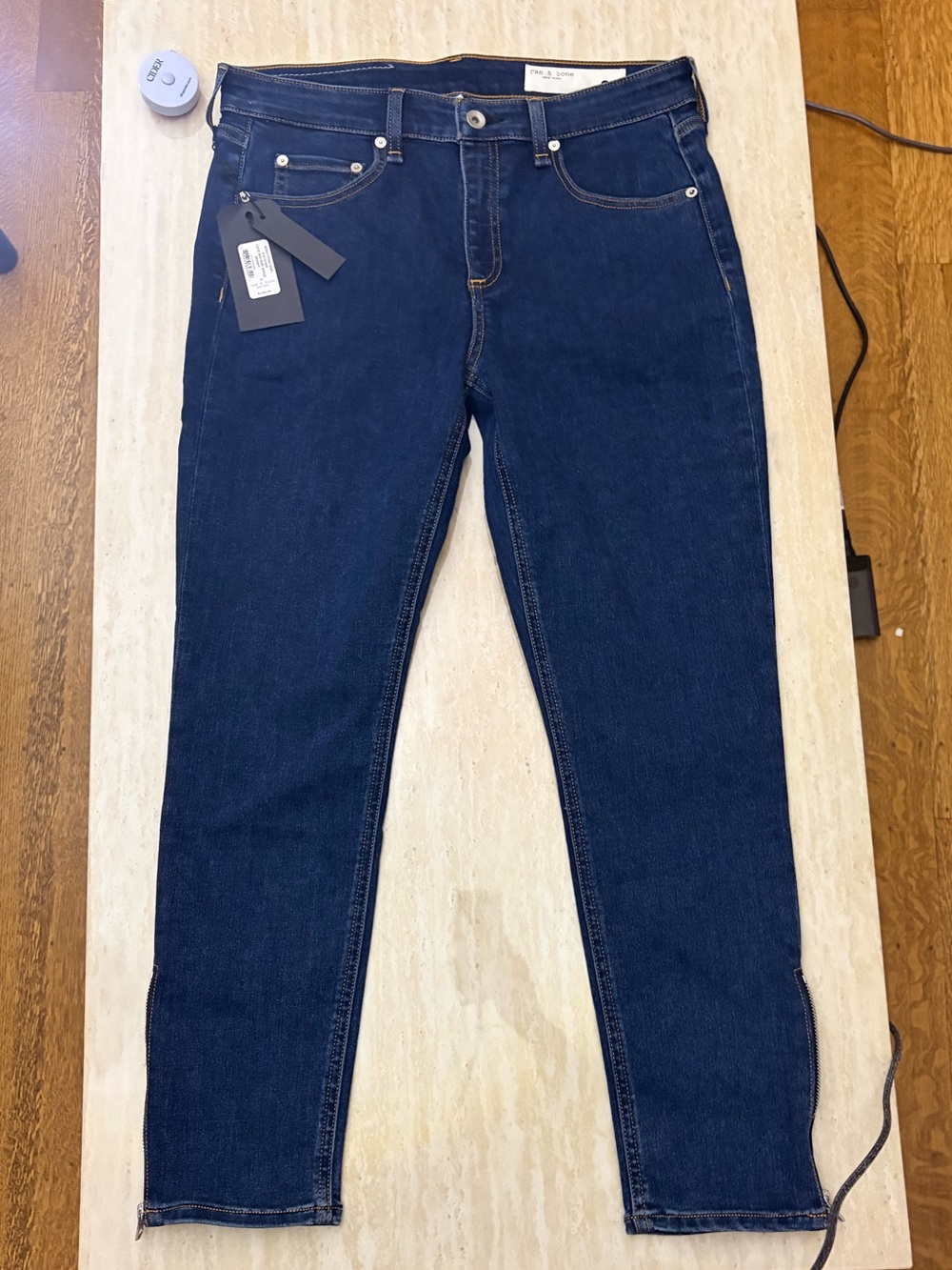 rag & bone Dark Indigo Jeans with Zipper Ankle Design
